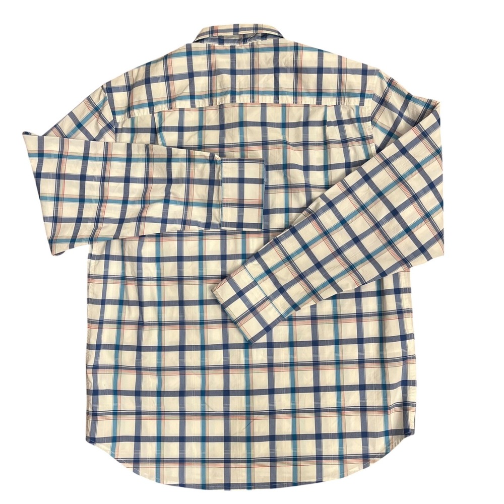 Tommy Bahama Button Down Men‎ Medium Blue Plaid Sarasota Stretch Coolmax - Picture 5 of 8